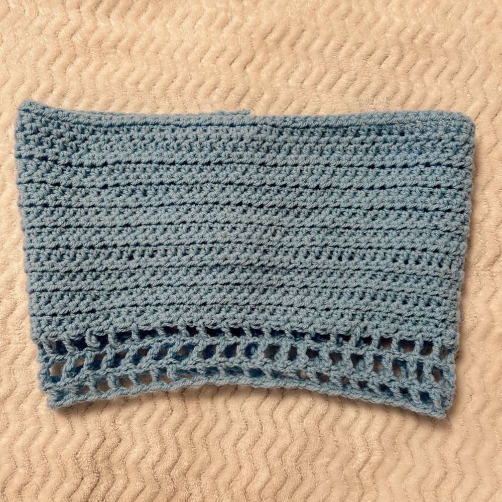 blue crochet tube top
